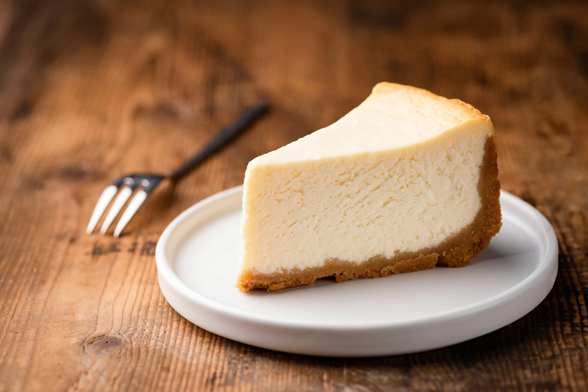 Classic cheesecake slice