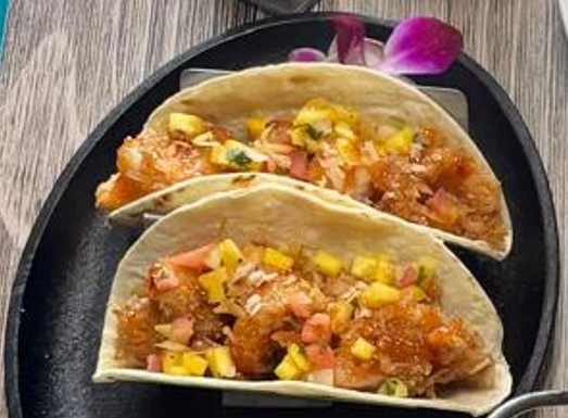 Loaded shrimp tacos
